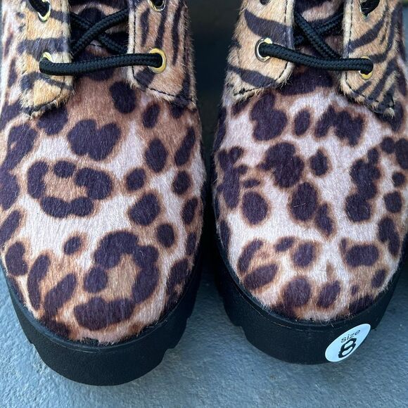 ALDO Nispel Animal Print Booties with Lug Heel. Faux hair NWOB size 8 - Picture 4 of 7